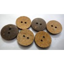 COCO - 2 Hole COCONUT SHELL Button - Sewing Scrapbook DIY - 22 mm (7/8th") - Size Ligne 36